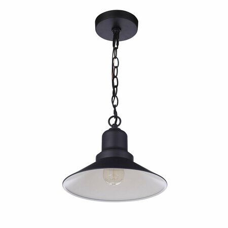 Singleton 1 Light 11in Outdoor Pendant In Midnight